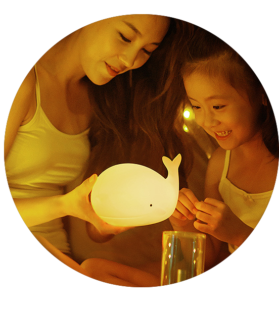 Kids Cute Lamp LED Rechargeable Silicone Baby Night Light Lamp