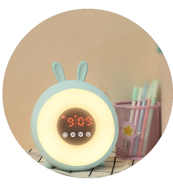 Wake-up Alarm Clock Sweet Time Bunny Mood Light for Bedroom