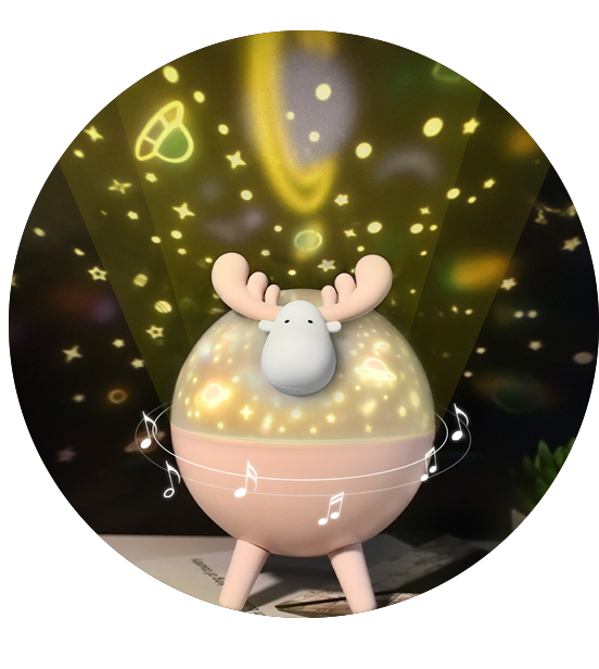 Home Decoration Cute Deer USB Star Baby Projector Night Light for kid