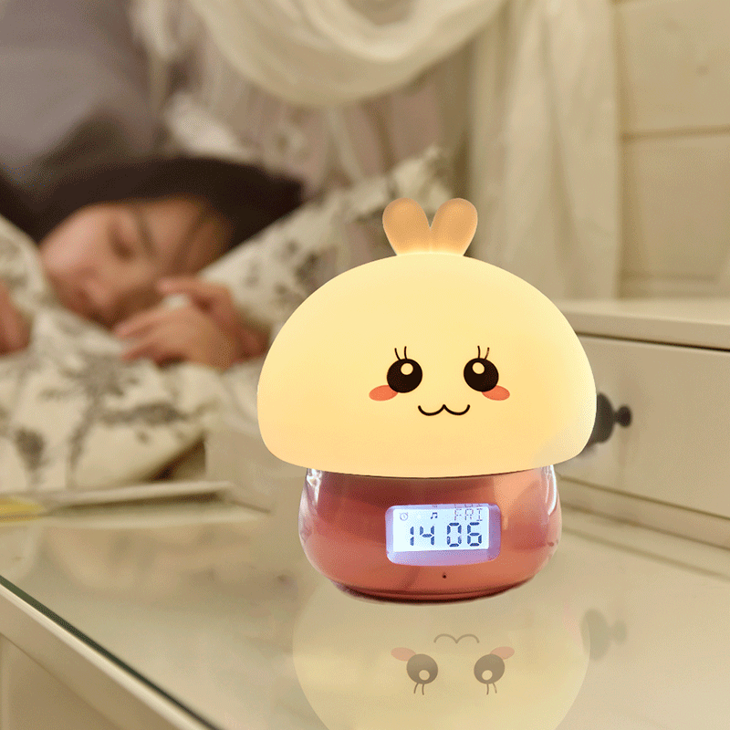 Cute Animal Alarm Clock With  Light bedside lamp lcd