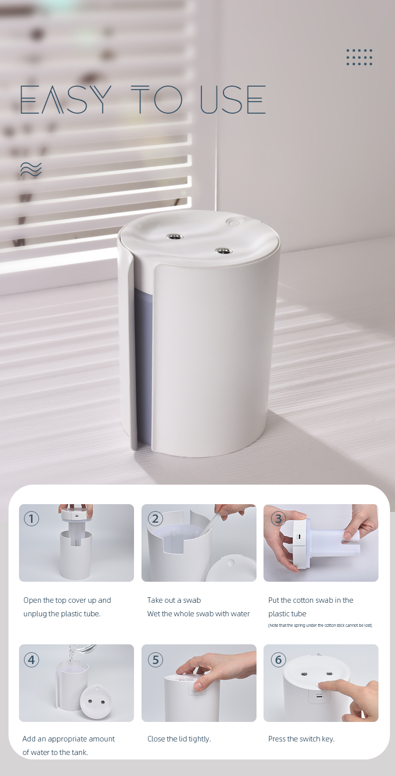 Desktop Portable Mini Ultrasonic Atomizer 2022 humidifier for room