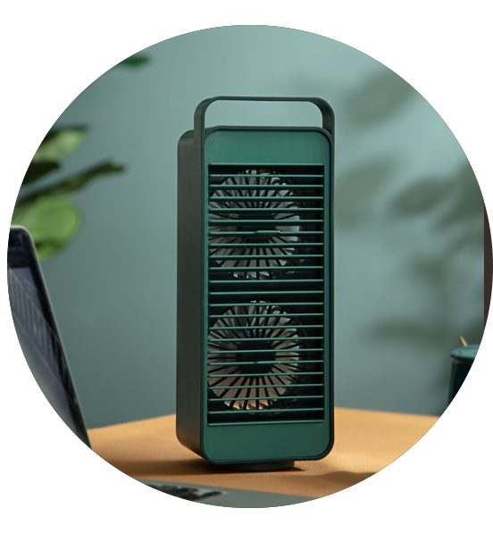 USB rechargeable Fan with Double Tower Fan 5000mAh Battery Oscillating Fan