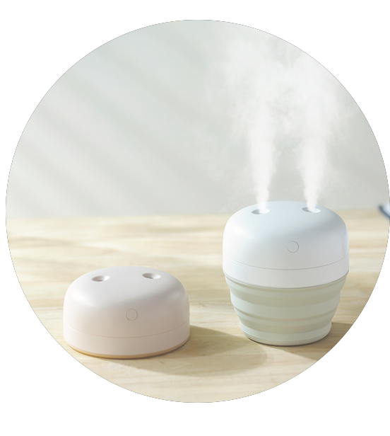 Ideas 500ML Foldable Humidifier 2000mAh Rechargeable Double Nozzle Humidifier for Travel