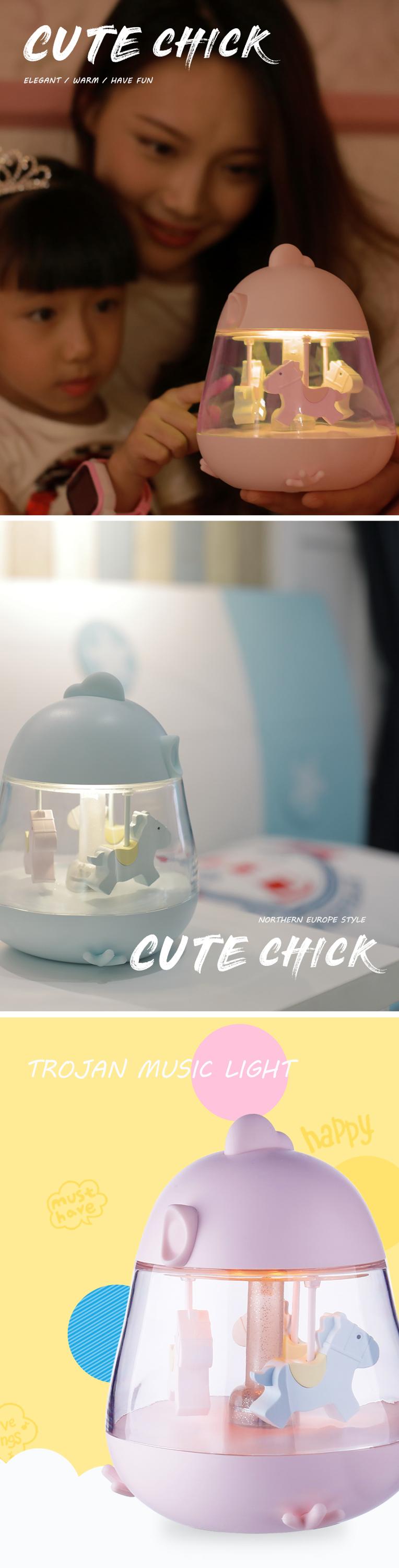 Desk Lamparas Cute Merry-go-round  music light